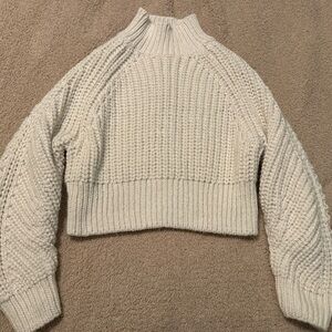 H&M Cream Chunky Knit Turtleneck Sweater